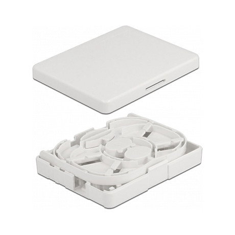 DeLOCK Caja de conexión de fibra óptica para montaje en pared, 2 x SC Simplex o LC Duplex, Blanco DeLOCK Caja de conexión de fibra óptica para montaje en pared, 2 x SC Simplex o LC Duplex, Blanco