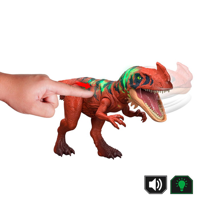 Mattel Jurassic World Dinosaurio Wild Roar Afrovenator Jkl76 Figura Articulada 30 cm con Rugido