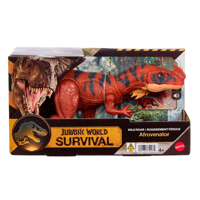 Mattel Jurassic World Dinosaurio Wild Roar Afrovenator Jkl76 Figura Articulada 30 cm con Rugido