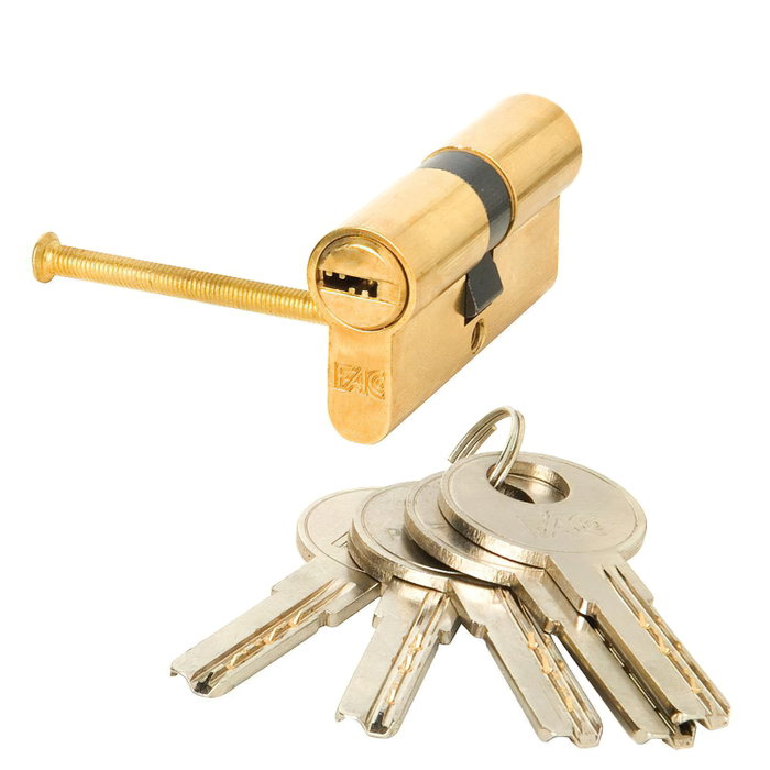 FAC Cilindro de Seguridad 71-P 35x35 mm Latonado Leva 15 mm