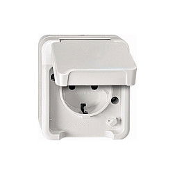 MERTEN MEG2300-8019 Enchufe SCHUKO Polar Blanco con Protección Reforzada Contra Contacto - Toma de Corriente con Seguridad Elevada