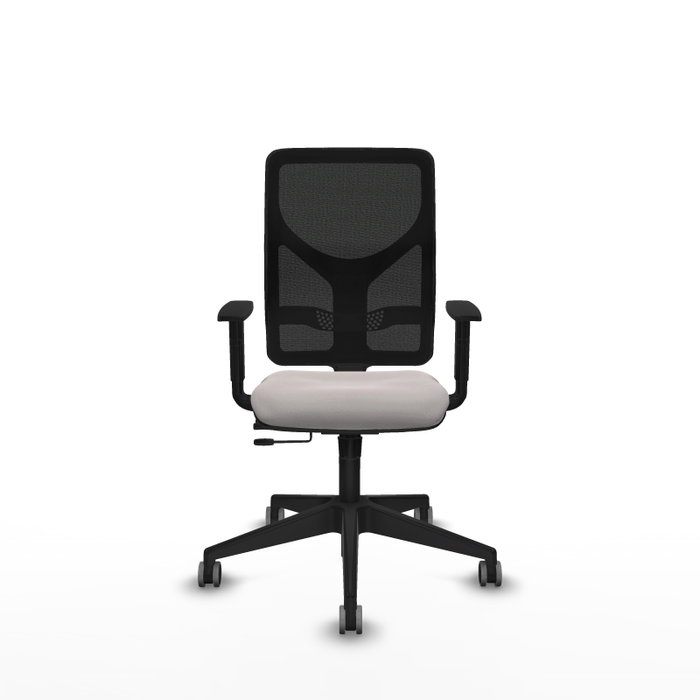 PIQUERAS Y CRESPO Silla de oficina Motilla con mecanismo Sincro/Traslack Blanco y Negro