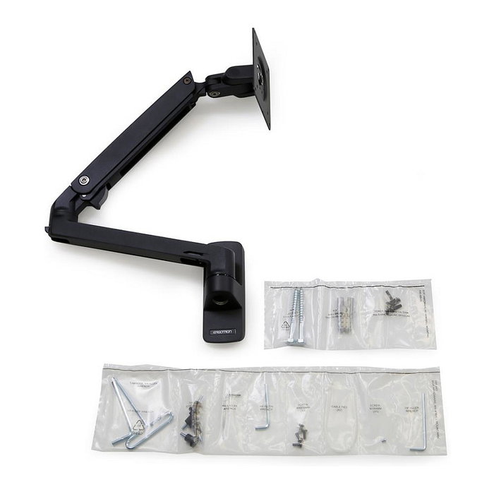 Ergotron 45-505-224 MXV - Brazo de Monitor para TV, hasta 34" (86,4 cm), Capacidad 9,1 kg, Inclinación -90° a 90°, Rotación 360°, Montaje VESA 100x100 mm, Negro
