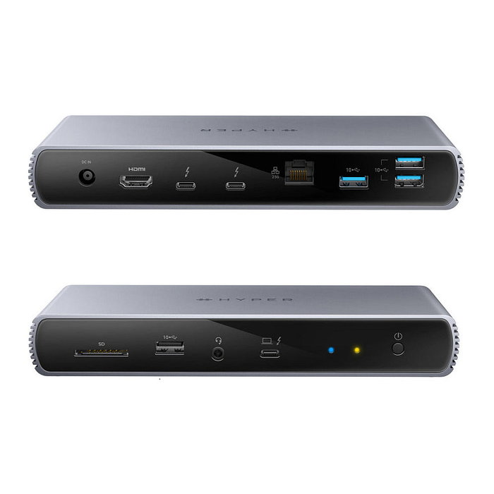 Targus HDTB4D-EUZ Docking Station Thunderbolt 4 con 96W de Entrega de Energía y Puertos HDMI, RJ-45, USB 3.2 Gen 2, Gris