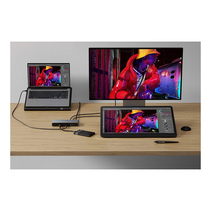 Targus HDTB4D-EUZ Docking Station Thunderbolt 4 con 96W de Entrega de Energía y Puertos HDMI, RJ-45, USB 3.2 Gen 2, Gris