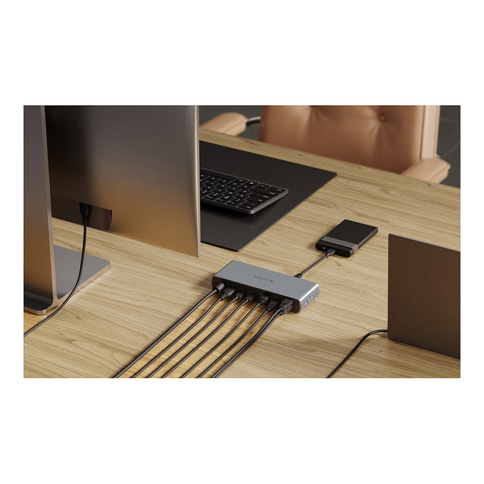 Targus HDTB4D-EUZ Docking Station Thunderbolt 4 con 96W de Entrega de Energía y Puertos HDMI, RJ-45, USB 3.2 Gen 2, Gris