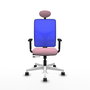 PIQUERAS Y CRESPO Silla de oficina Motilla con mecanismo Sincro/Traslack, Rosa y Azul