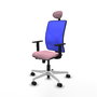 PIQUERAS Y CRESPO Silla de oficina Motilla con mecanismo Sincro/Traslack, Rosa y Azul