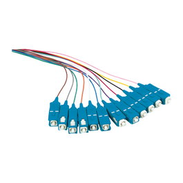LogiLink Set de 12 pigtails de fibra OS2 con conector SC de 2m, azul