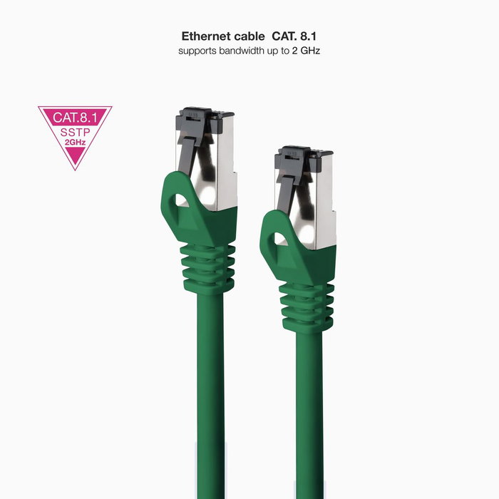 Nanocable Cable de red Cat.8.1 SSTP AWG26 verde 2 m