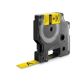 DYMO Etiquetas para tubos termorretráctiles Rhino IND- 12mm x 1,5m, Negro sobre amarillo
