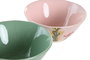 DKD Home Decor Cuencos de Gres Floral Grabado Perfume Loving, Surtido de 2 Colores, 6 Piezas