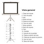 Pantalla manual proyección 112 Pulgadas 2mx2m, tela blanca superesistente