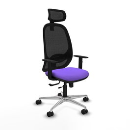 PIQUERAS Y CRESPO Silla de oficina Cilanco con mecanismo Sincro/Traslack, Lila y Negro