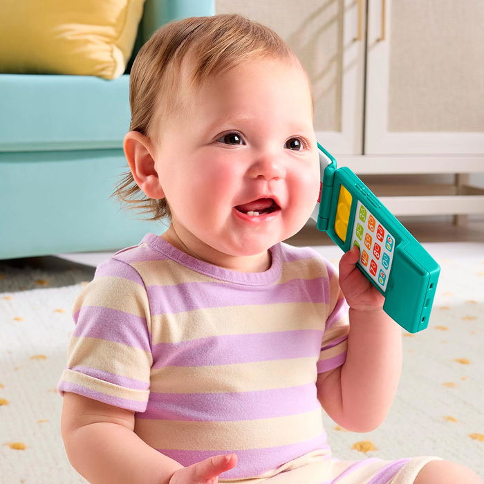 Fisher-Price JMV86 Móvil Multilenguaje Ríe Y Aprende para bebés +6 meses en inglés, francés, alemán, español