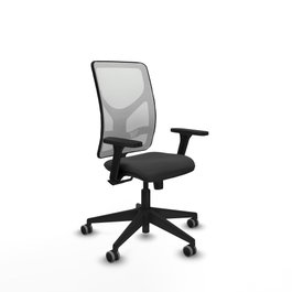 PIQUERAS Y CRESPO Silla de oficina Motilla con mecanismo Sincro, Gris oscuro y Blanco