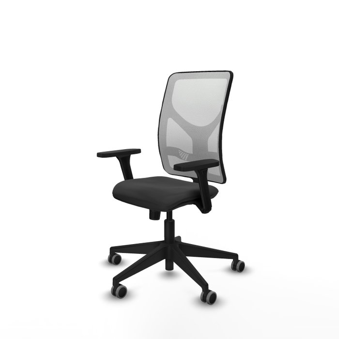 PIQUERAS Y CRESPO Silla de oficina Motilla con mecanismo Sincro, Gris oscuro y Blanco