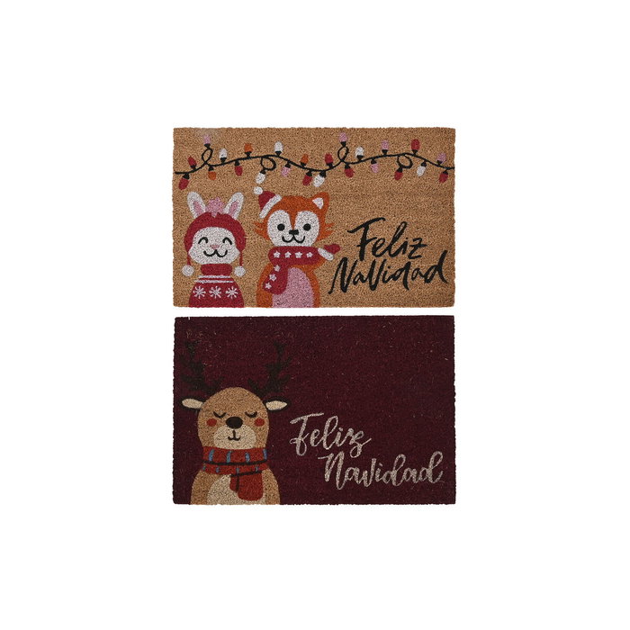 DKD Home Decor Felpudo de Fibra de Coco y PVC 60x40x1,5 cm, Pack de 2 Surtido Navidad Tradicional DKD Home Decor Felpudo de Fibra de Coco y PVC 60x40x1,5 cm, Pack de 2 Surtido Navidad Tradicional