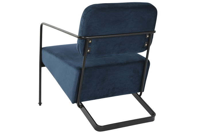 DKD Home Decor Butaca Azul Negro 72 x 71 x 55.5 cm