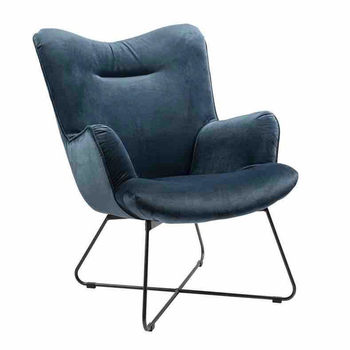 DKD Home Decor Butaca Azul Negro 72 x 71 x 55.5 cm