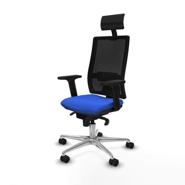PIQUERAS Y CRESPO Silla de oficina Horna con mecanismo Sincro, Azul y Negro