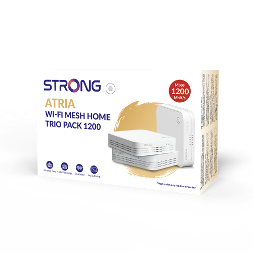 STRONG Wi-Fi Mesh Home Trio Pack 1200 Blanco (3 Unidades) STRONG Wi-Fi Mesh Home Trio Pack 1200 Blanco (3 Unidades)