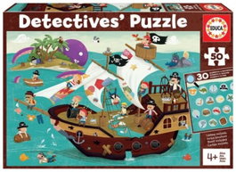 EDUCA BORRAS Piratas Detective's Puzzles de 50 piezas