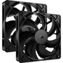 Corsair RS140 PWM Ventiladores de carcasa (Pack de 2) de 140 mm, Negro