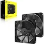 Corsair RS140 PWM Ventiladores de carcasa (Pack de 2) de 140 mm, Negro