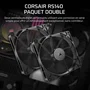 Corsair RS140 PWM Ventiladores de carcasa (Pack de 2) de 140 mm, Negro