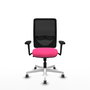 PIQUERAS Y CRESPO Silla de oficina Zulema con mecanismo Sincro, Rosa y Negro
