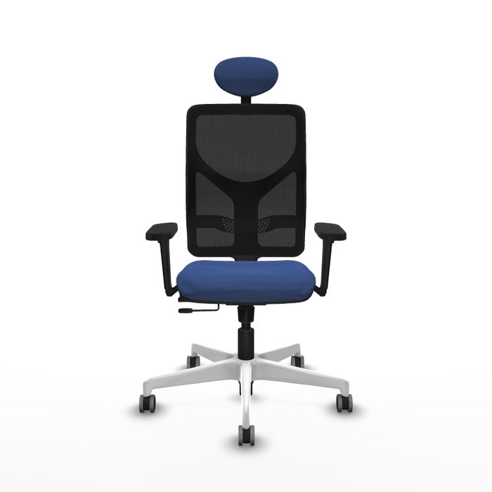 PIQUERAS Y CRESPO Silla de oficina Motilla con mecanismo Sincro/Traslack, Azul marino y Negro