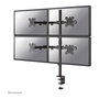 Neomounts FPMA-D550D4BLACK Soporte de Monitor Móvil para 4 Pantallas de 13" a 32" con Pinza o Atornillado, Negro