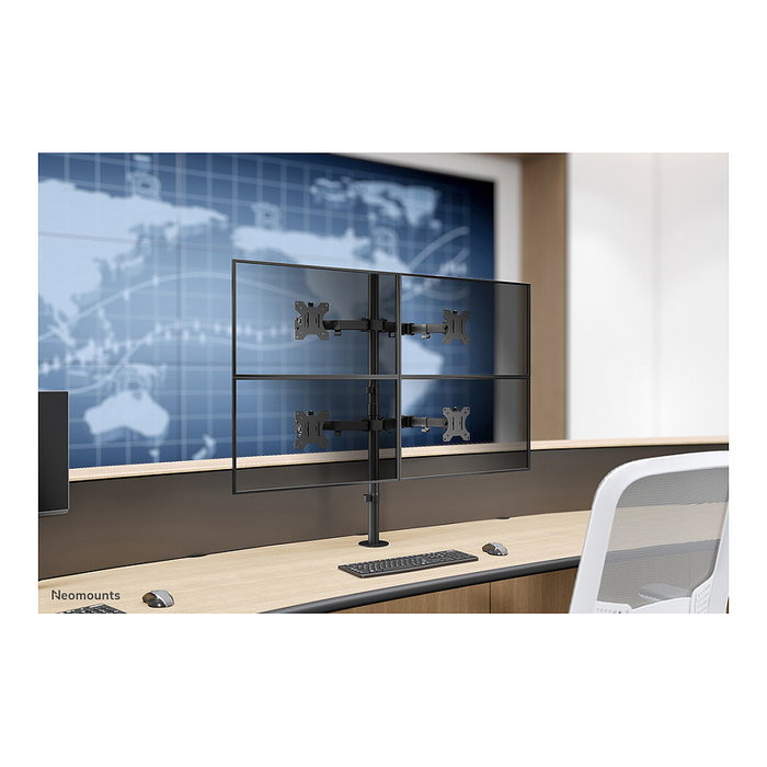 Neomounts FPMA-D550D4BLACK Soporte de Monitor Móvil para 4 Pantallas de 13" a 32" con Pinza o Atornillado, Negro Neomounts FPMA-D550D4BLACK Soporte de Monitor Móvil para 4 Pantallas de 13" a 32" con Pinza o Atornillado, Negro