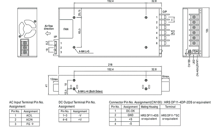 MEAN WELL HRP-450-5 450W 5V DC 90A