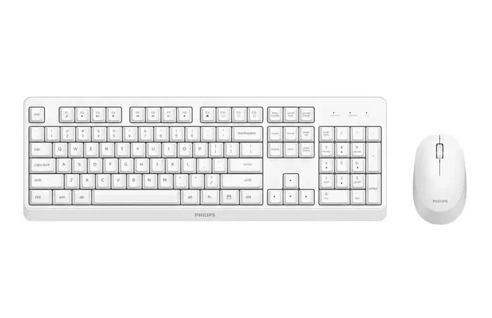 Philips 3000 Series SPT6307WL/16 Teclado y Ratón Inalámbrico RF 2.4 GHz Pack Universal, Diseño Completo QWERTY Inglés, Blanco, 1600 DPI, Teclas Multimedia Philips 3000 Series SPT6307WL/16 Teclado y Ratón Inalámbrico RF 2.4 GHz Pack Universal, Diseño Completo QWERTY Inglés, Blanco, 1600 DPI, Teclas Multimedia