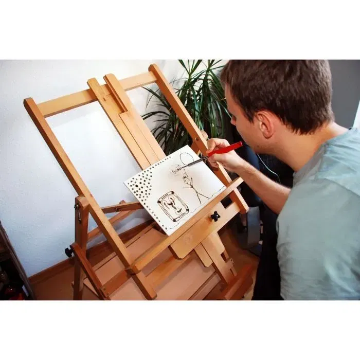 Rothenberger Juego completo de pirograbado Rojo para madera, cuero, corcho, con accesorios para trabajos creativos