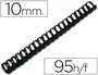 Q-connect Canutillo Redondo 10 mm Plástico Negro Capacidad 95 Hojas Caja 100 Unidades