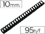 Q-connect Canutillo Redondo 10 mm Plástico Negro Capacidad 95 Hojas Caja 100 Unidades