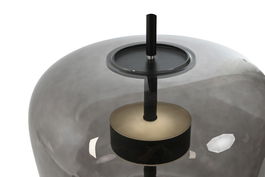 DKD Home Decor Lámpara Sobremesa Negro Cristal y Metal 35 x 58 x 35 cm