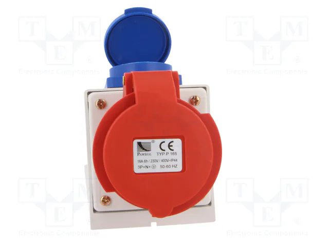 PAWBOL Conector de alimentación AC trifásico hembra 16A 400V 5 pines PAWBOL Conector de alimentación AC trifásico hembra 16A 400V 5 pines