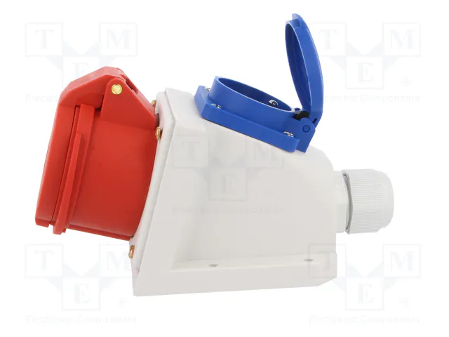 PAWBOL Conector de alimentación AC trifásico hembra 16A 400V 5 pines PAWBOL Conector de alimentación AC trifásico hembra 16A 400V 5 pines