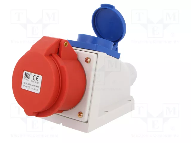 PAWBOL Conector de alimentación AC trifásico hembra 16A 400V 5 pines PAWBOL Conector de alimentación AC trifásico hembra 16A 400V 5 pines