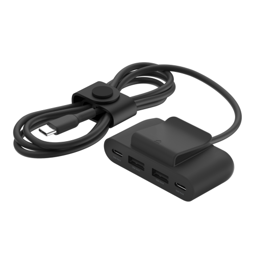 Belkin Barra de Carga con 4 Conectores de Salida, 2 USB-C y 2 USB, Negro