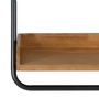 Estantería Pared Negro-Natural 120 X 18 X 30 cm
