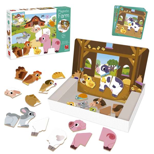 Diset Juego Granja Magnética Educativo para Niños +3 Años con 12 Animales de Madera y Láminas Magnéticas - 30x22x5 cm