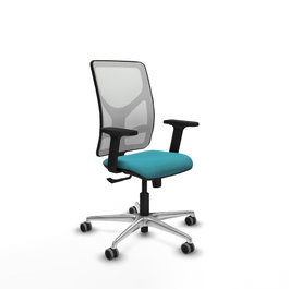 PIQUERAS Y CRESPO Silla de oficina Motilla con Mecanismo Sincro, Turquesa y Blanco