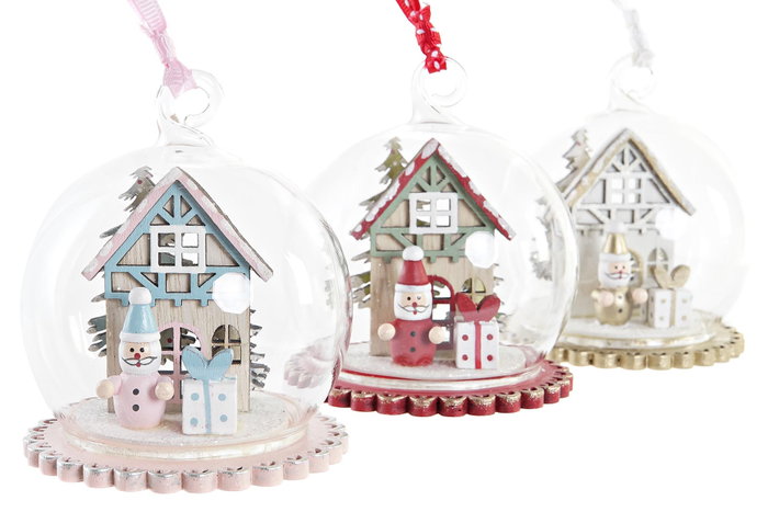 DKD Home Decor Decoracion Colgante Navidad Fantasia Rojo Rosa Dorado 8 x 9 x 8 cm Casa Santa Muñeco Nieve (12 Unidades) DKD Home Decor Decoracion Colgante Navidad Fantasia Rojo Rosa Dorado 8 x 9 x 8 cm Casa Santa Muñeco Nieve (12 Unidades)