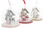 DKD Home Decor Decoracion Colgante Navidad Fantasia Rojo Rosa Dorado 8 x 9 x 8 cm Casa Santa Muñeco Nieve (12 Unidades)