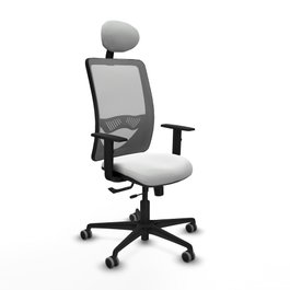 PIQUERAS Y CRESPO Silla de oficina Zulema con mecanismo Sincro/Traslack, Blanco y Gris